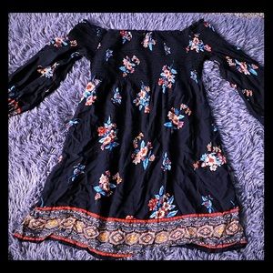 Black dress with floral print